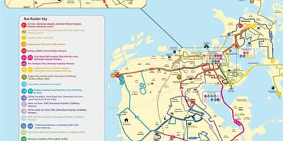 Žemėlapis Bahreino autobusų